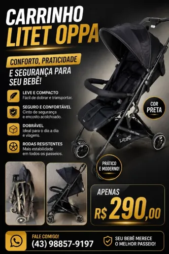 Carrinho de bebê de passeio dobrável para passeio marca LITET