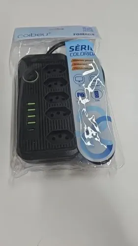 Extensão Elétrica Coibeu 5 Tomadas com USB e Tipo-C Cabo 2 Metros