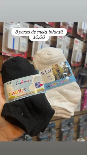 3 par de meia infantil