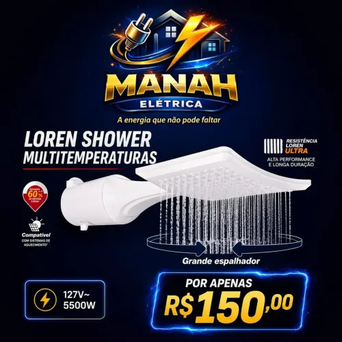 Chuveiro Loren Shower Multitemperaturas