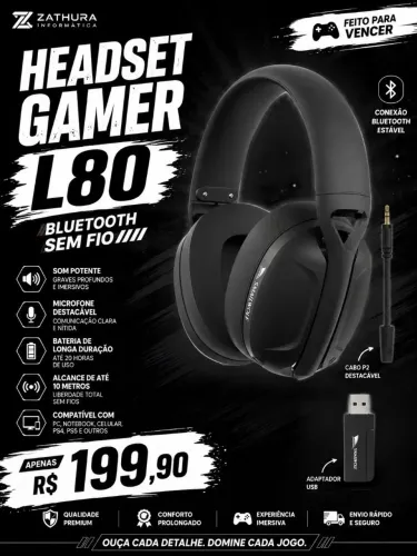 Fone gamer smailwolf l80 @zathurainformatica
