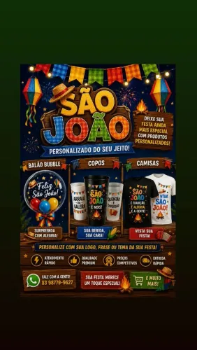 Copos camisas balão personalizado
