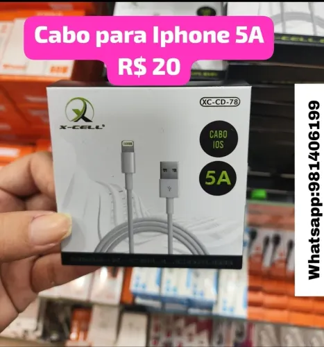 Cabo para Iphone 5A R$ 20