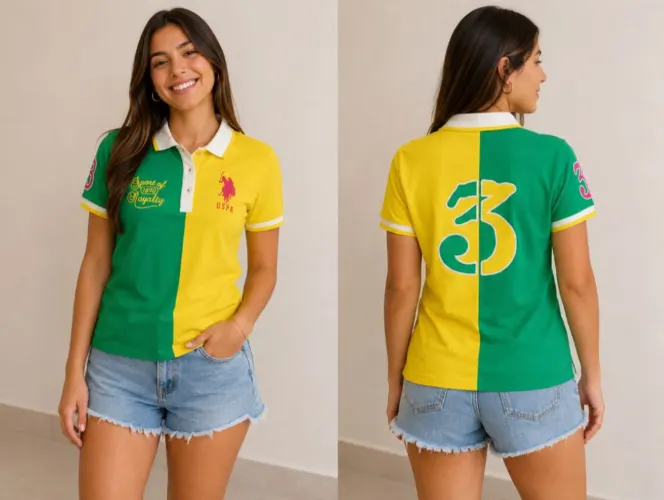 Camisa Polo Feminina U.S. ASSN M