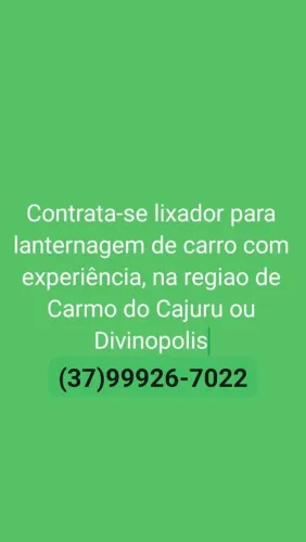 Contrata-se lixador para lanternagem de carro com experiência 
