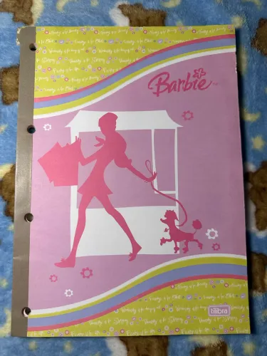 bloco fichário folhas barbie tilibra anos 2000 papelaria vintage raro