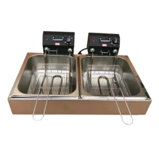 Fritadeira elétrica 10 litros duas cubas, fritador profissional