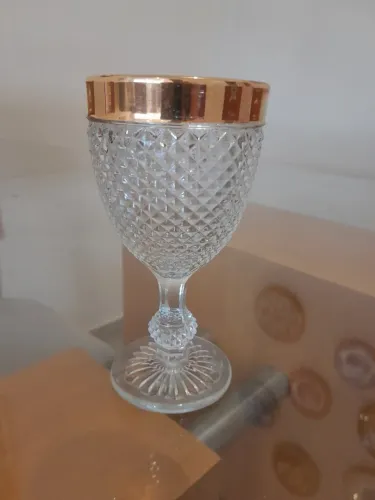 Taça Vintage Bico de Jaca - Borda Ouro - Peça de Reposição  altura 15cm  boca 08cm
