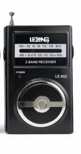 Mini Rádio Portátil Am Fm Lelong Le-650 Com Fone De Ouvido Cor. PRETO