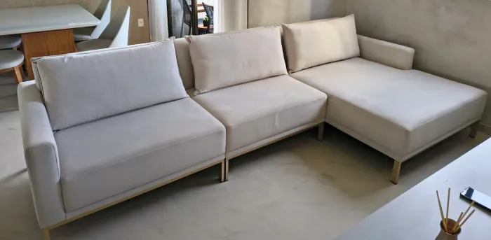 Sofá de Luxo Estofados Jardim com Chaise (Adquirido na Living) - 3,00 m