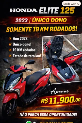 HONDA ELITE 125 ? 2023 ÚNICO DONO