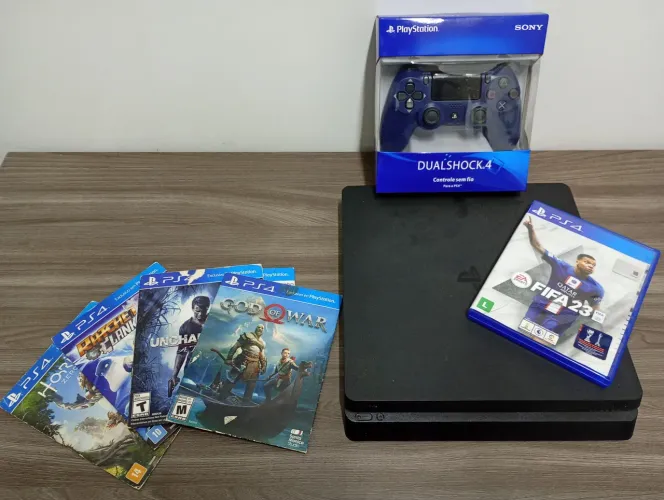PS4+5Jogos & Controle Novo