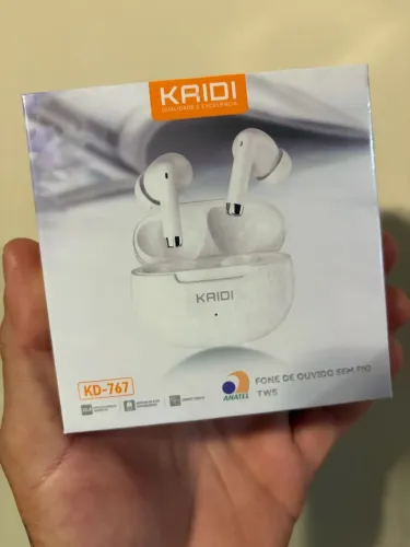 Fone de Ouvido Bluetooth Kaidi KD-767 TWS V5.4 - Branco - LACRADO