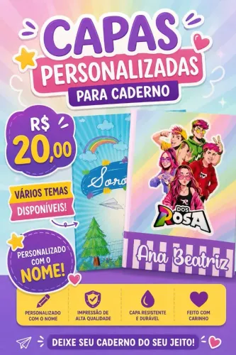Capa personalizada para cadernos 