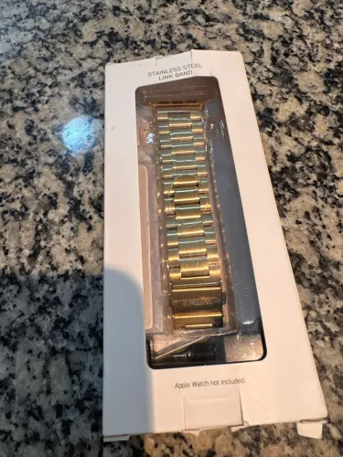 Pulceira de elos WIThit em aço inoxidável dourada para Apple Watch
