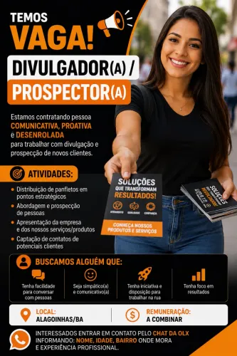 Vaga para Divulgador / Panfletagem