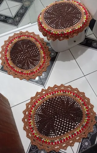Jogo de banheiro 3 peças em crochê