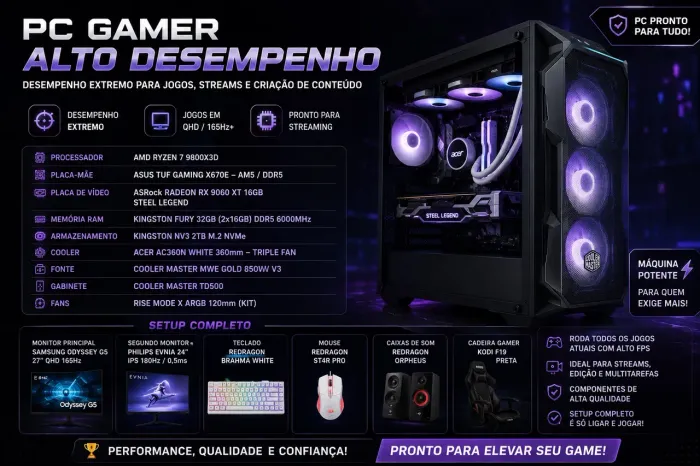 PC GAMER + SETUP COMPLETO À VENDA