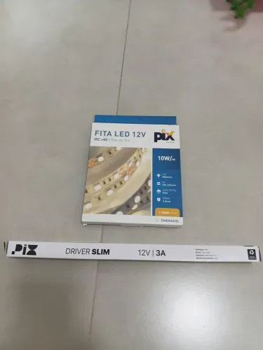 Kit fonte slim 36w ÷ fita de led 3000k ip65 120leds/m.