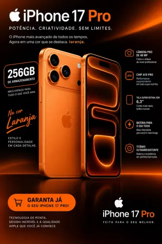 iPhone 17 PRO 256 GB LARANJA NOVO