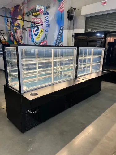 Vitrine auto-serviço - 1,50 - refrigerada + Estufa 