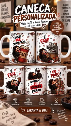 Canecas personalizadas fazemos com fotos frases desenho logomarca times de futebol 