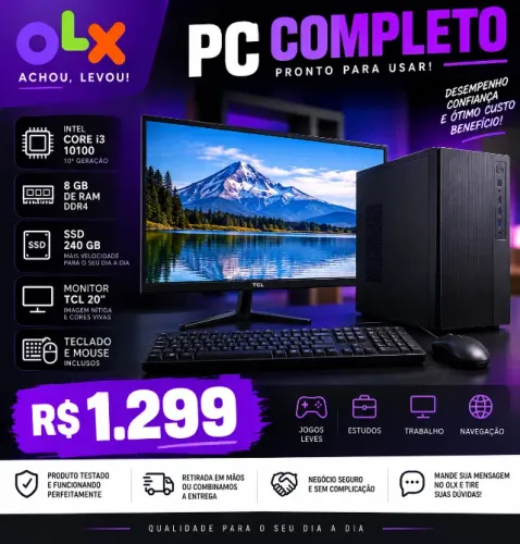 PC COMPLETO PRONTO PARA USAR R$ 1.299