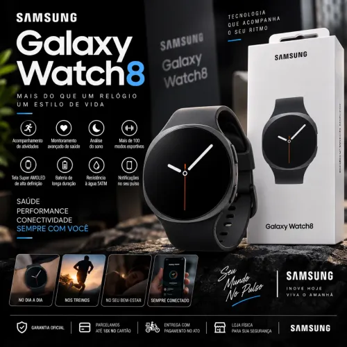 Samsung Galaxy Watch 8 lacrado Preto loja física BH