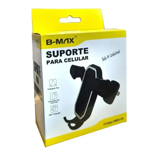 Suporte Celular Carro B-MAX BMG-55 Saída Ar - Triângulo Fixo 360º Original
