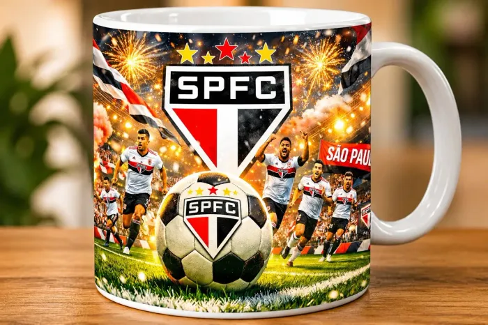 Caneca porcelana São Paulo 335 ml