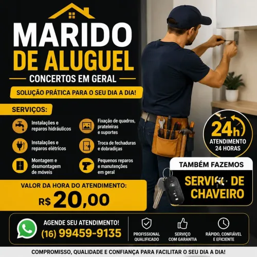 CHAVEIRO e Marido de aluguel atendo 24h