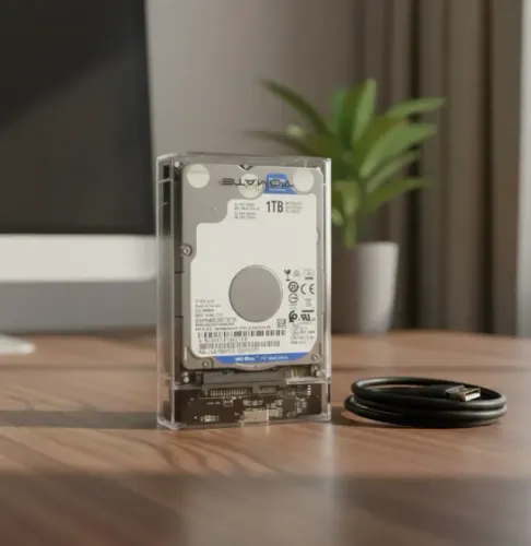 HD Externo 1TB - WD Western Digital - Case Cristal