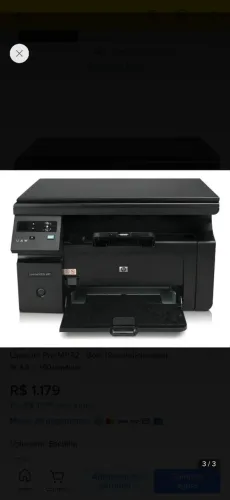 Impressora Hp Laser M1132 Preto Toner 85a Escaner Impressão (Usado)