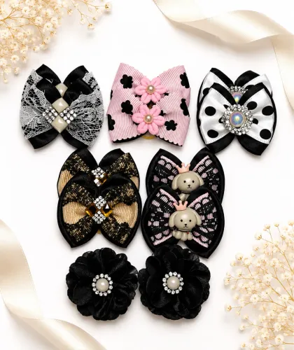 Laço pet - kit de laços para penteado pet