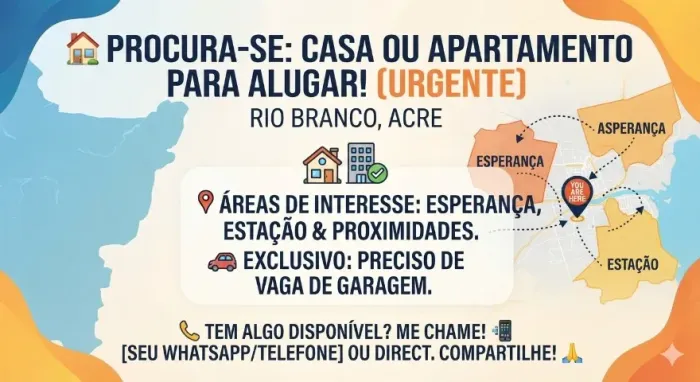 PROCURA-SE APARTAMENTOS OU CASA PARA ALUGAR