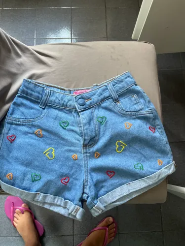 Short jeans coração