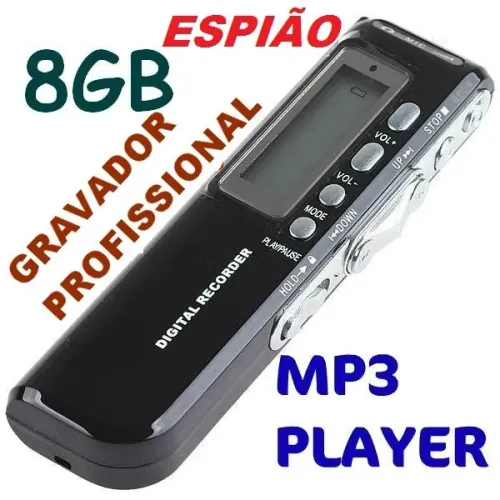 Gravador de Voz Espiao 8gb Profissional. Leia Todo o Anuncio!!!!