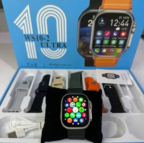 Smartwatch WS10 Ultra 2 com Jogos, Carregamento por Indução e 7 Pulseiras