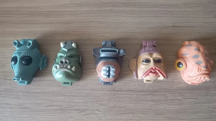 Lote Star Wars Micro Machines Mini Heads Galoob 1996 (5 Peças Completas)