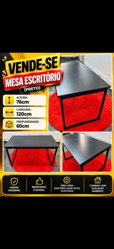 Mesa de Escritório Preto