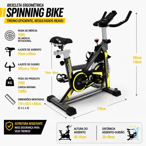 Solperk Bicicleta Spinning Profissional Ergométrica Silenciosa Bike Indoor