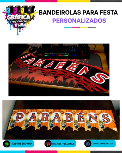 Bandeirolas personalizadas para festas