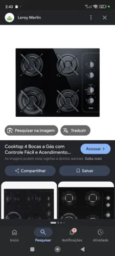 Fogão Cooktop cônsul quatro bocas seminovo 