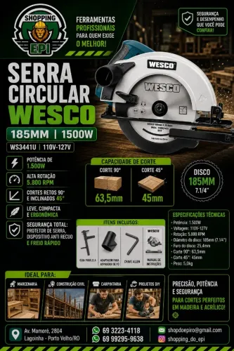 SERRA CIRCULAR 185MM 1.500W WS3441U WESCO
