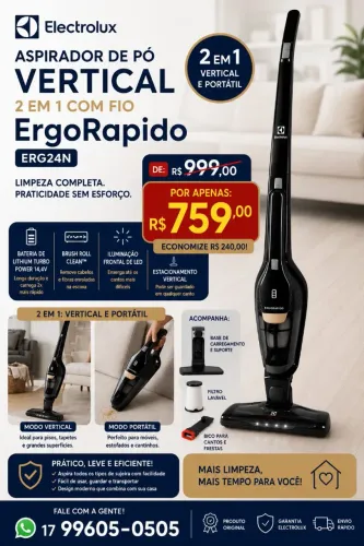 Aspirador de pó portátil recarregável