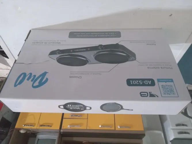 Fogão Elétrico duas bocas novo preto