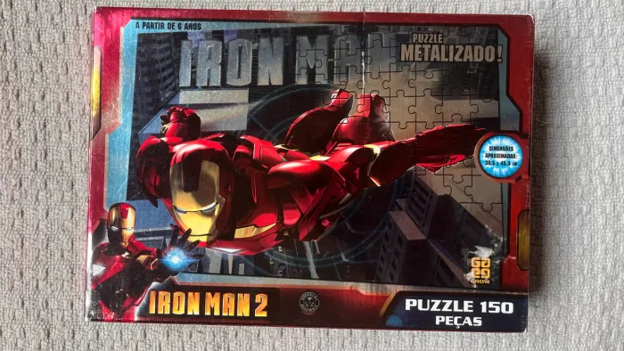 quebra cabeça iron man 2 metalizado 150 peças