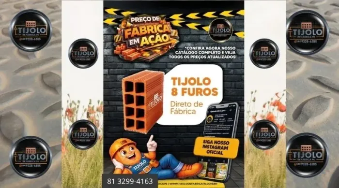 tijolo 8 furos direto da fábrica pronta entrega