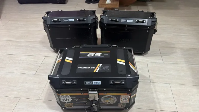 Kit 3 baús Preto Givi Trekker Outback