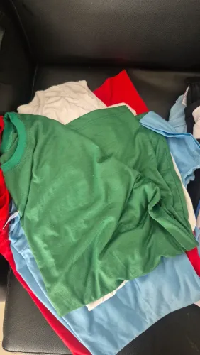 Vendo 26 blusas poliéster para sublimação sendo 15 infantil (de 2 a 14 anos) e 11 adulto .